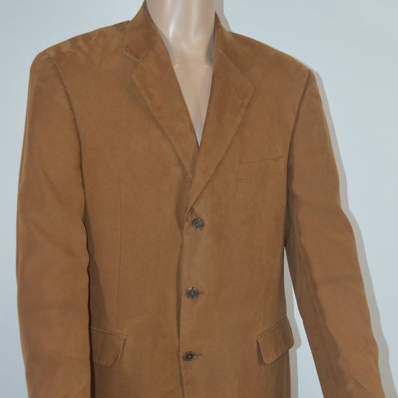Gianfranco Ruffini Italy Men's Suede Brown Jacket Blazer Sport Suit Coat - Picture 2 of 8
